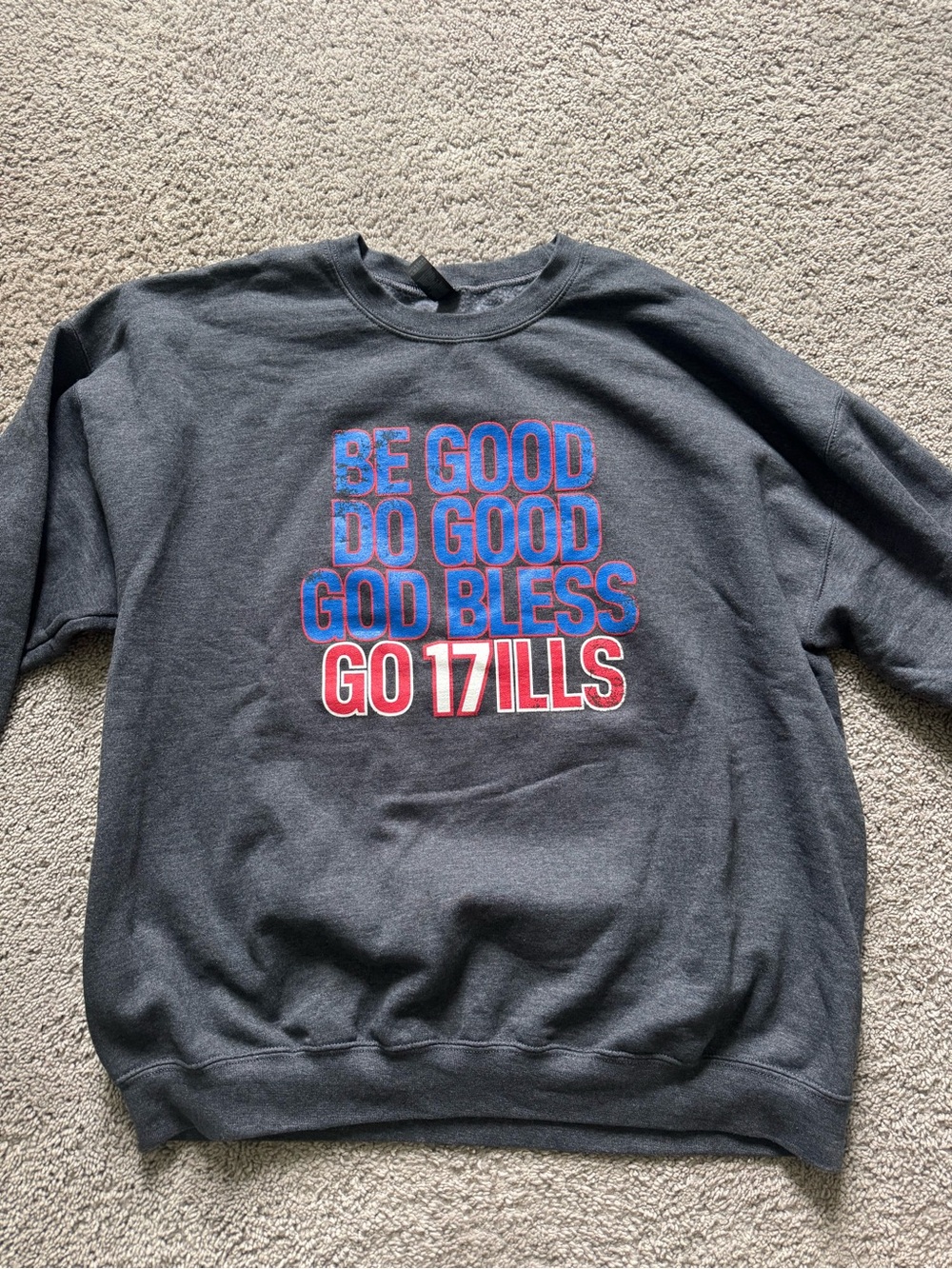 Charcoal Graphic Crewneck Sweatshirt - Be Good Do Good Josh Allen crew size XL